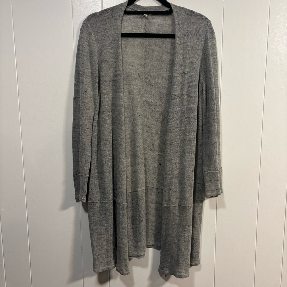 Eileen Fisher Heather Gray Open Cardigan